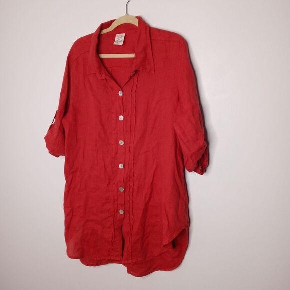 Match point linen button down tops size small - Picture 2 of 5